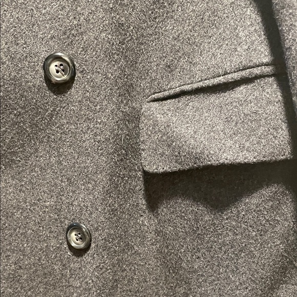 diVenedetto Cashmere Blend Vintage Charcoal Double-Breasted Men's Trench Coat - Picture 4 of 16